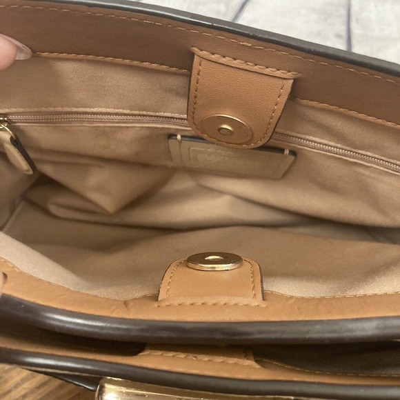 COACH Leather Mini Lane Top Handle Crossbody Colorblock Chalk C8210 - Picture 10 of 16